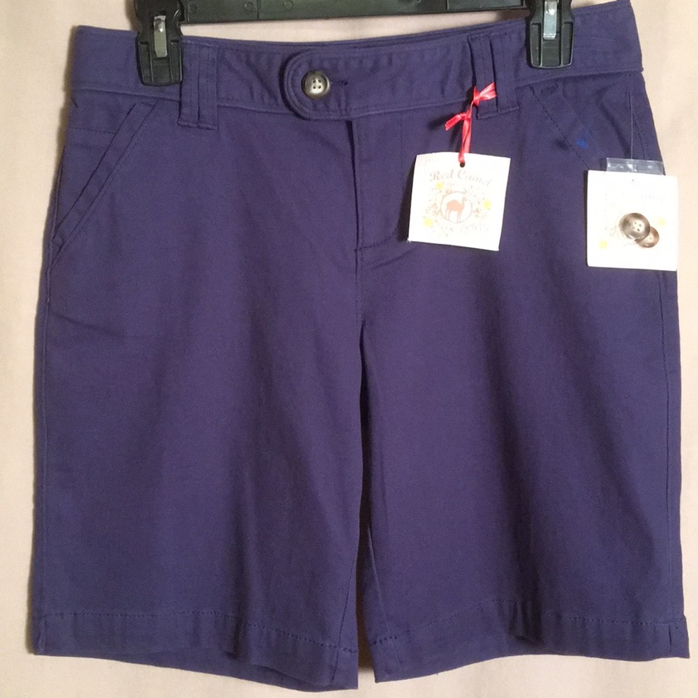 Red camel girls size 16 Henson blue walking modest pocket shorts NEW w tags